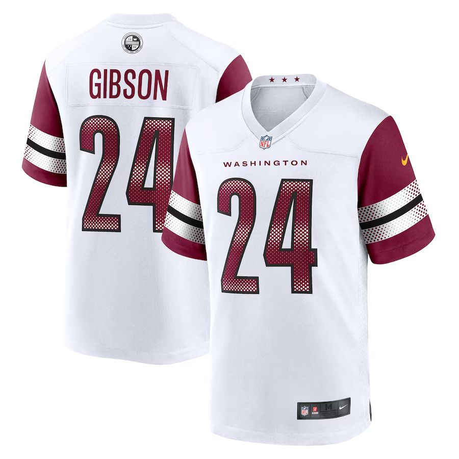 Men Washington Commanders 24 Antonio Gibson Nike White Game NFL Jersey